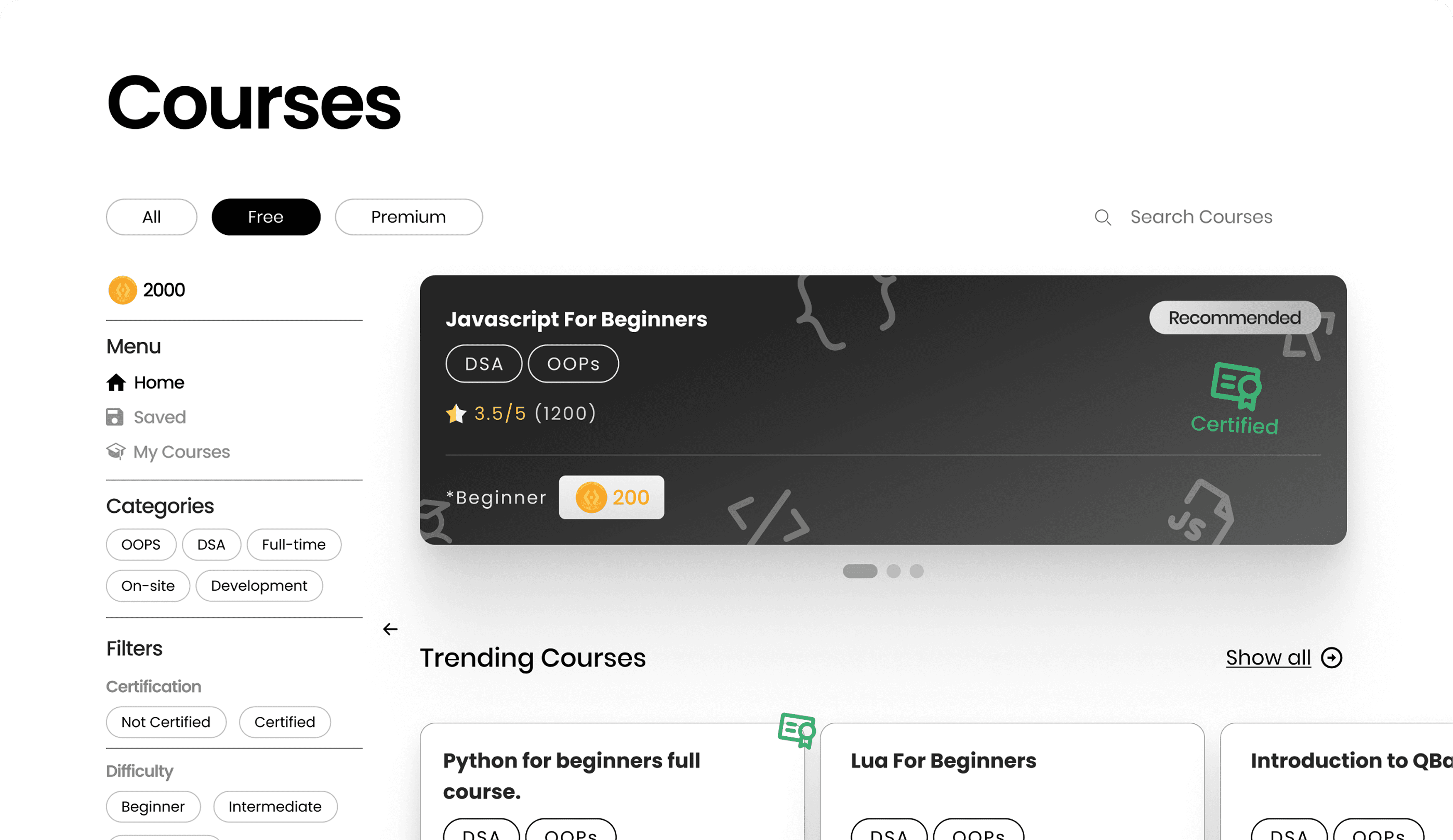 Courses Home